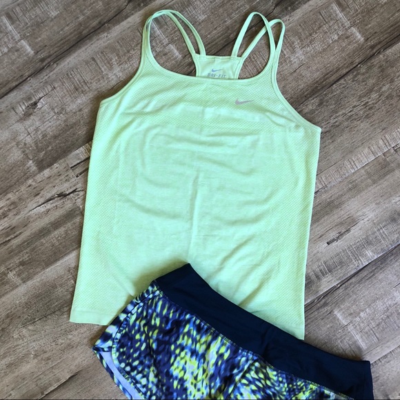 Nike Tops - Nike dri-fit Lime Strappy Performance Tank Med